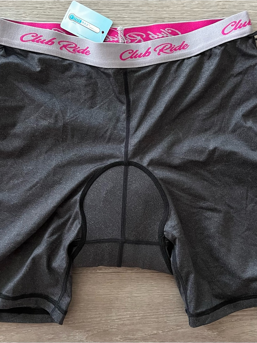 Two Club Ride Apparel Women’s Black Cycling Shorts with Pink Waistband